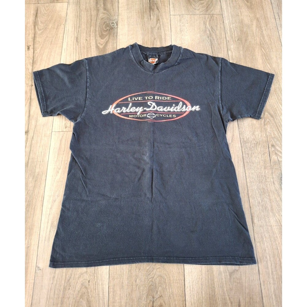 Vintage 1998 Harley Davidson Sun Harley Denver CO Black TShirt Men’s Size L